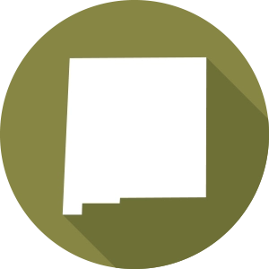 Icon of the State of New Mexico with a Green Circle Background.